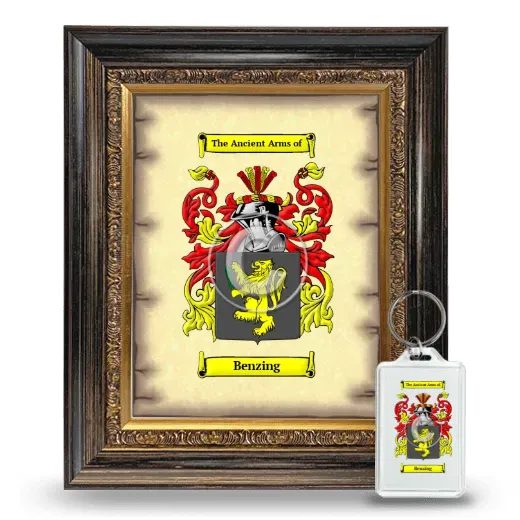 Benzing Framed Coat of Arms and Keychain - Heirloom