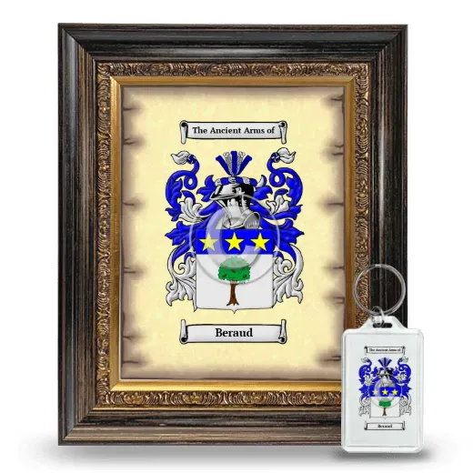Beraud Framed Coat of Arms and Keychain - Heirloom