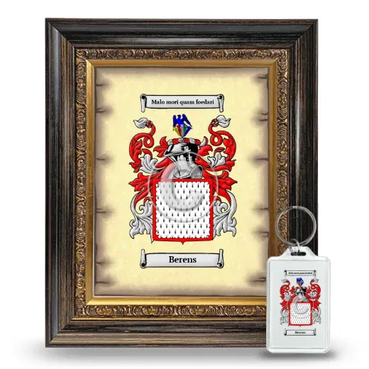 Berens Framed Coat of Arms and Keychain - Heirloom