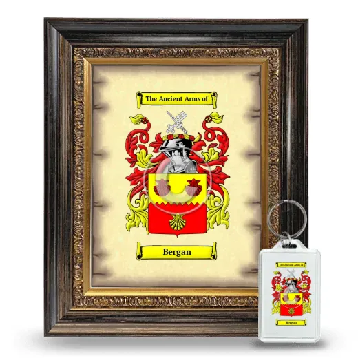 Bergan Framed Coat of Arms and Keychain - Heirloom
