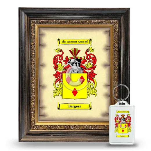 Bergers Framed Coat of Arms and Keychain - Heirloom