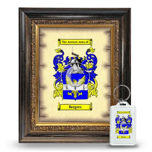 Bergers Framed Coat of Arms and Keychain - Heirloom