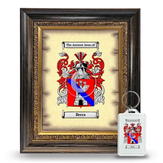 Berra Framed Coat of Arms and Keychain - Heirloom