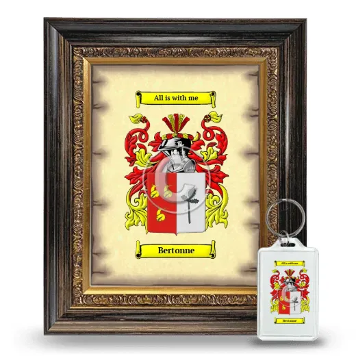 Bertonne Framed Coat of Arms and Keychain - Heirloom