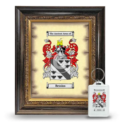 Bessins Framed Coat of Arms and Keychain - Heirloom