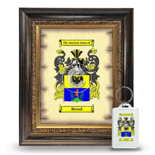 Bessol Framed Coat of Arms and Keychain - Heirloom