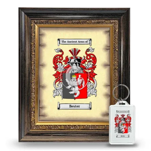 Bester Framed Coat of Arms and Keychain - Heirloom