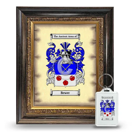 Bewer Framed Coat of Arms and Keychain - Heirloom