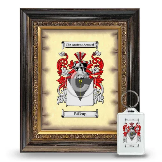 Biškup Framed Coat of Arms and Keychain - Heirloom
