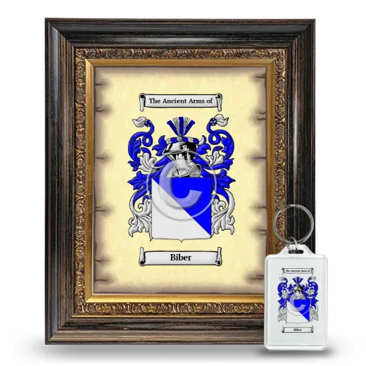 Biber Framed Coat of Arms and Keychain - Heirloom