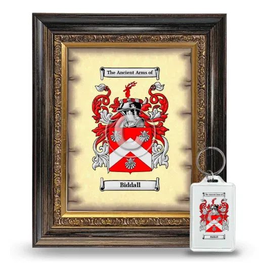 Biddall Framed Coat of Arms and Keychain - Heirloom