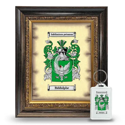 Biddulphe Framed Coat of Arms and Keychain - Heirloom