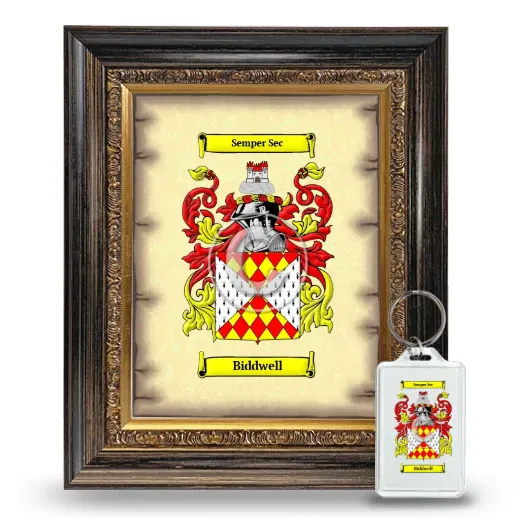 Biddwell Framed Coat of Arms and Keychain - Heirloom