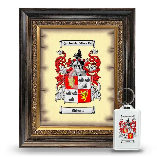 Bideau Framed Coat of Arms and Keychain - Heirloom