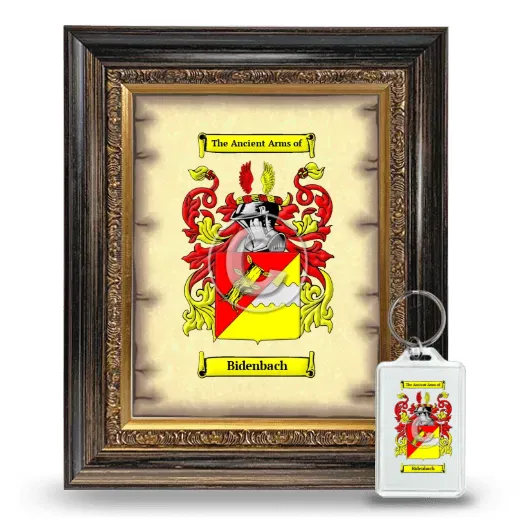 Bidenbach Framed Coat of Arms and Keychain - Heirloom