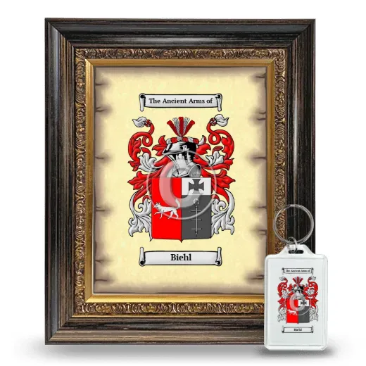 Biehl Framed Coat of Arms and Keychain - Heirloom