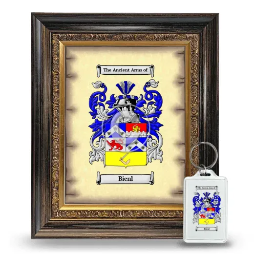 Bienl Framed Coat of Arms and Keychain - Heirloom