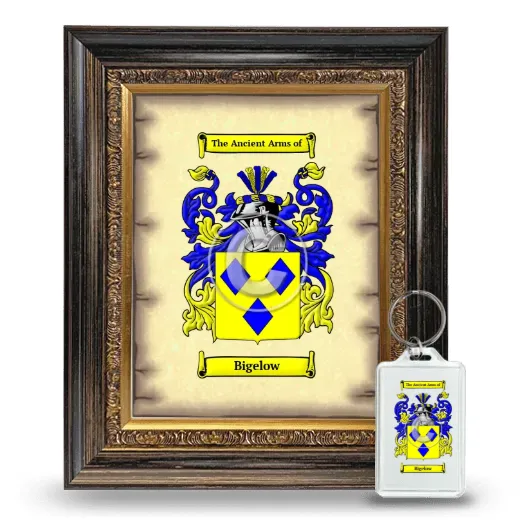 Bigelow Framed Coat of Arms and Keychain - Heirloom