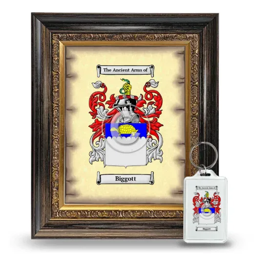 Biggott Framed Coat of Arms and Keychain - Heirloom