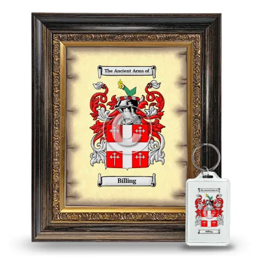 Billing Framed Coat of Arms and Keychain - Heirloom