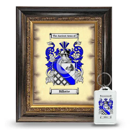 Billotte Framed Coat of Arms and Keychain - Heirloom