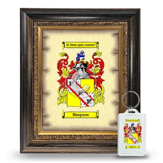 Bimpson Framed Coat of Arms and Keychain - Heirloom