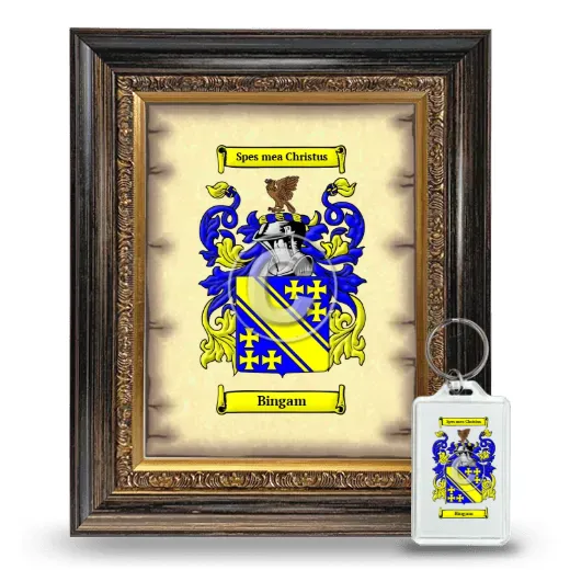 Bingam Framed Coat of Arms and Keychain - Heirloom