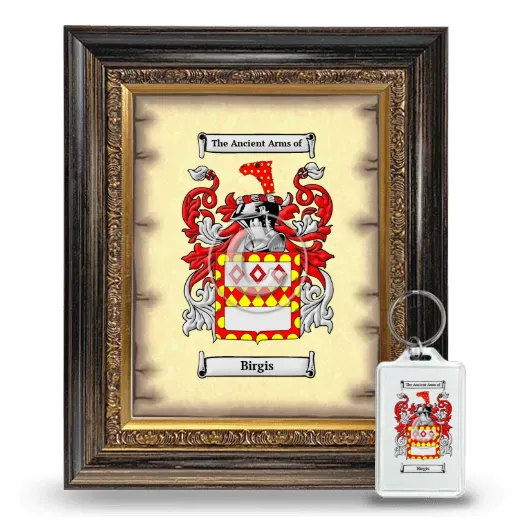 Birgis Framed Coat of Arms and Keychain - Heirloom