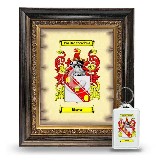 Biscoe Framed Coat of Arms and Keychain - Heirloom