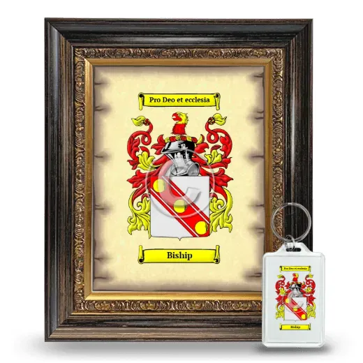Biship Framed Coat of Arms and Keychain - Heirloom