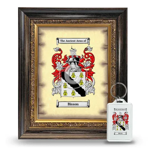 Bisson Framed Coat of Arms and Keychain - Heirloom