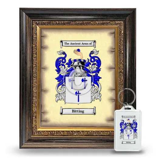 Bitting Framed Coat of Arms and Keychain - Heirloom