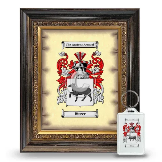 Bitzer Framed Coat of Arms and Keychain - Heirloom