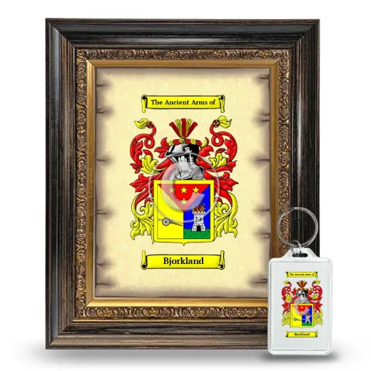 Bjorkland Framed Coat of Arms and Keychain - Heirloom