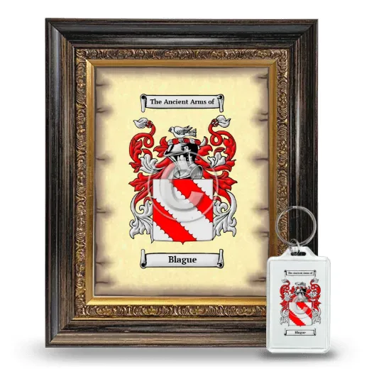 Blague Framed Coat of Arms and Keychain - Heirloom