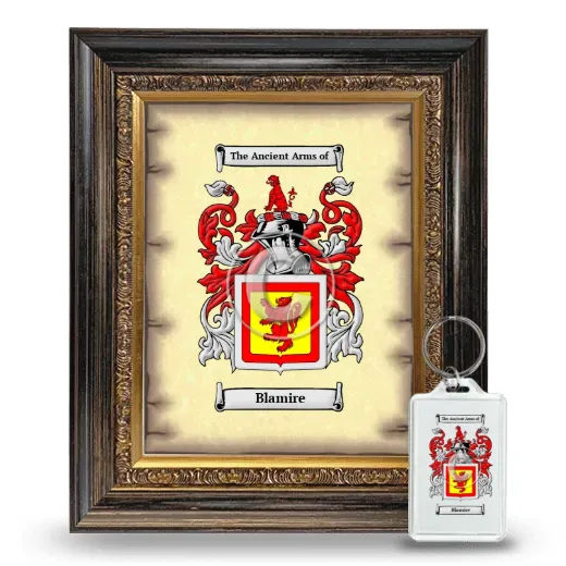 Blamire Framed Coat of Arms and Keychain - Heirloom