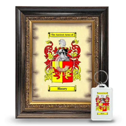 Blaney Framed Coat of Arms and Keychain - Heirloom