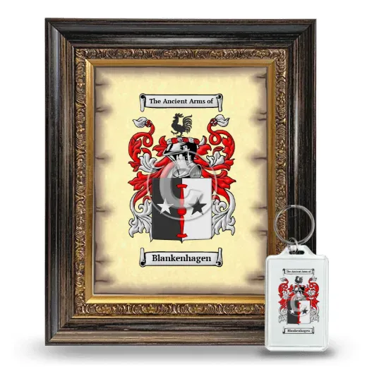 Blankenhagen Framed Coat of Arms and Keychain - Heirloom