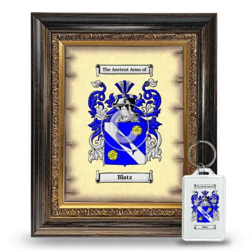 Blatz Framed Coat of Arms and Keychain - Heirloom