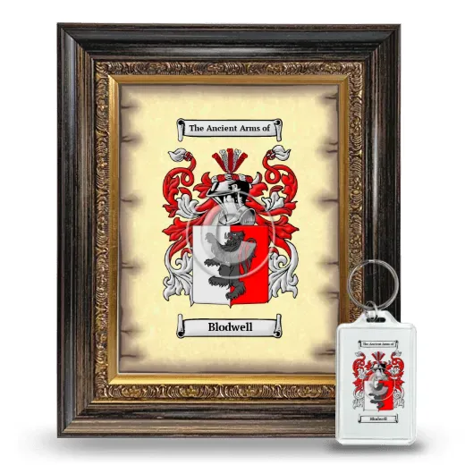 Blodwell Framed Coat of Arms and Keychain - Heirloom