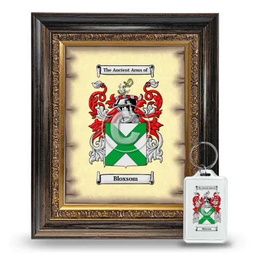 Bloxsom Framed Coat of Arms and Keychain - Heirloom