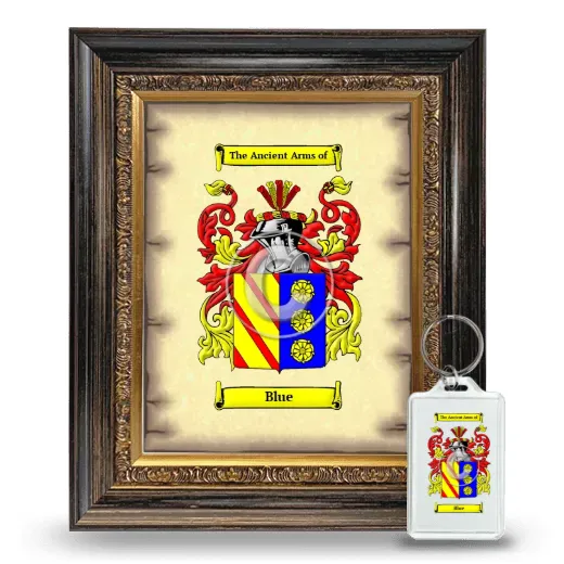Blue Framed Coat of Arms and Keychain - Heirloom