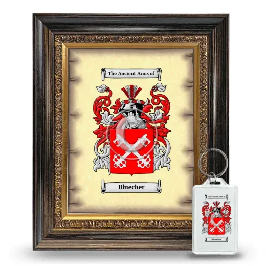 Bluecher Framed Coat of Arms and Keychain - Heirloom