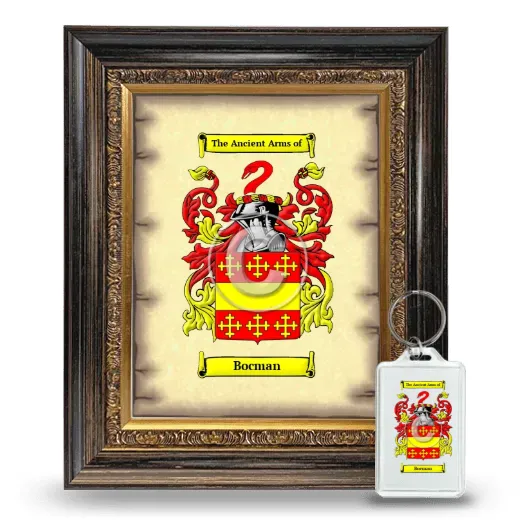 Bocman Framed Coat of Arms and Keychain - Heirloom