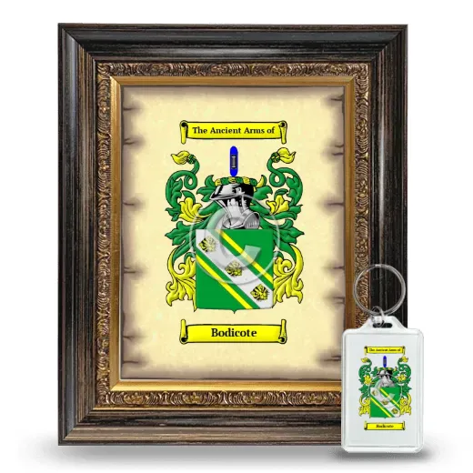 Bodicote Framed Coat of Arms and Keychain - Heirloom