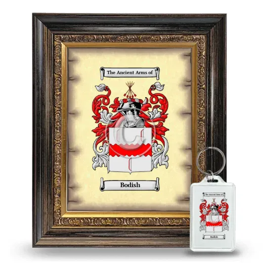 Bodish Framed Coat of Arms and Keychain - Heirloom