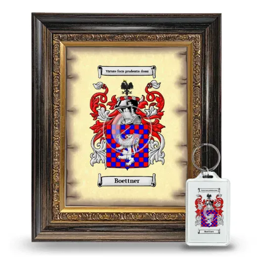 Boettner Framed Coat of Arms and Keychain - Heirloom