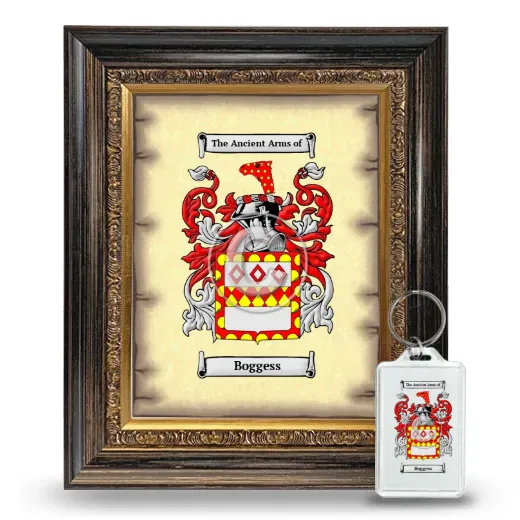 Boggess Framed Coat of Arms and Keychain - Heirloom