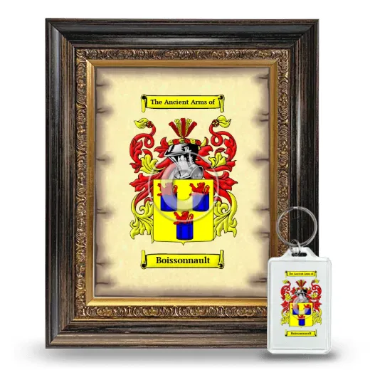 Boissonnault Framed Coat of Arms and Keychain - Heirloom