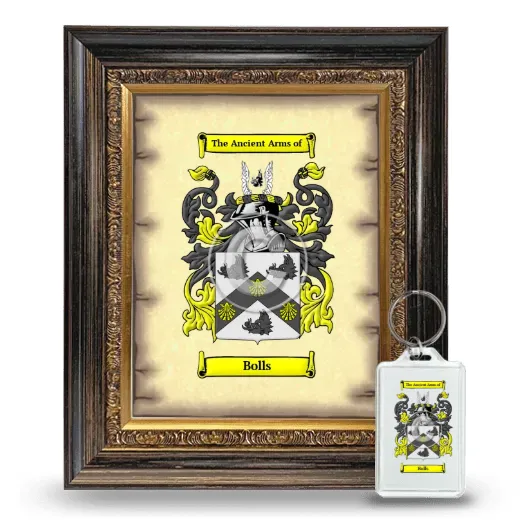 Bolls Framed Coat of Arms and Keychain - Heirloom